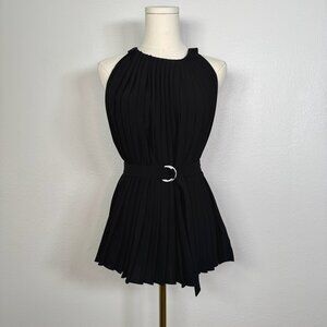 3.1 PHILLIP LIM Black Pleated Sleeveless Top - Size 0